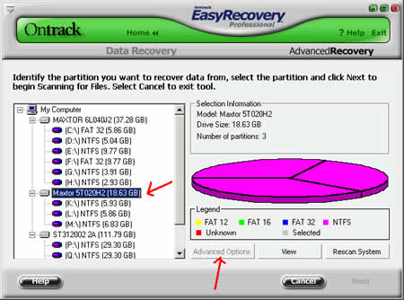 advanced search in easy recovery